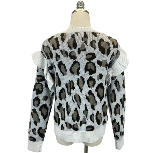 Chaser Leopard Print Ruffle Button Up Cardigan - Picture 6 of 9